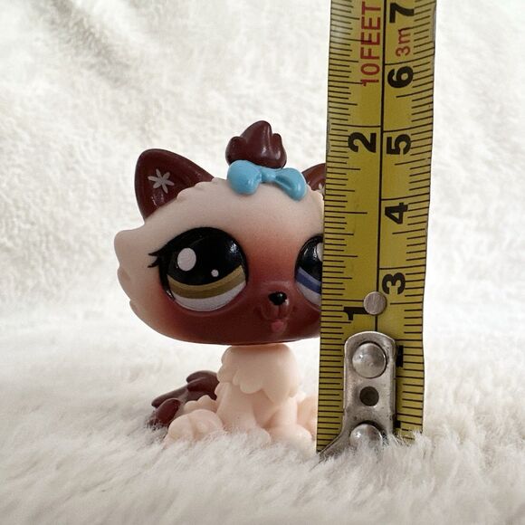 Littlest Pet Shop G7 Series 1 #4 Sitting Cat Brown Blue Eyes LPS Kitten - Picture 5 of 5